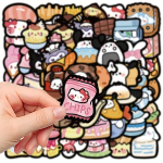 Sanrio Kuromi Melody Pompom Purin kleebised - 55tk PVC isekleepuv veekindel dekoratsioonid.