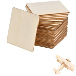 50 tk Puidust Ruut Detaile DIY K&auml;sit&ouml;&ouml;ks, 4x4 colių / 10,16x10,16 cm