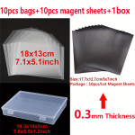 0.3mm Magnetlehed ja Plastkaustad S&auml;ilituskastid T&ouml;&ouml;riistad., 10 mai&scaron;elių + 10 magnetinių lak&scaron;tų + dėžutė