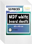 10 x MDF puitpaneelid, valged paneelid 600 x 400 x 3 mm (+/- 0,5 mm) Creative Deco