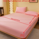1tk Harjatud Sobiv Voodilina, Tumehall Pehme Mugav Voodikaitse., JC Single Layer Fitted Sheet-&scaron;viesiai rožinė