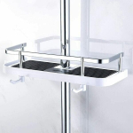 High Quality-Reguleeritav seinale kinnitatav du&scaron;iriiul, Vannitoa k&ouml;&ouml;gi hoiukorv torule kinnitatud, roostekindel metallist du&scaron;ikabiin, praktiline seinakinnitusklamber Mugav 30x12x6cm