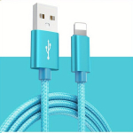 2m Nailon USB Laadimiskaabel IPhonei ja Arvuti jaoks, Mėlyna