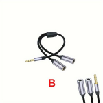 Kullatud 3.5mm Jack Mikrofon K&otilde;rvaklappide Audio Jagaja Kaabel 2 &Uuml;hes Mees Naine AUX Adapter., B
