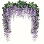 4 pakki, kunstlikud rippuvad wisteria &otilde;ied, rohelised garland pulmadeks, Violetinė