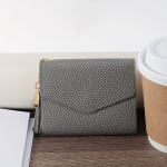 Naiste k&auml;ekott tuttidega, trendikas l&uuml;hike kolmikut rahakott, m&uuml;ndikott. variant-28848, Litchi ra&scaron;tas tamsiai pilkas