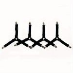 4tk Komplekt Voodilinade Kinnitused Reguleeritav Kudumisrihma Klip Holder, Juoda