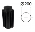 Korstna radiaator. Must metall 2 mm. L-500 mm. D-200 mm.