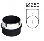Adapter keraamilisele korstnale. Must metall 2 mm. D-250 mm.