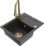 Graniidist k&ouml;&ouml;givalamu Mexen Enzo koos segisti ja sifooniga, Black granite+Gold