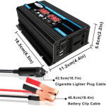 Rich 12 V 220 V puhas siinuslaine inverter 4000 W kaasaskantav p&auml;ikeseenergia autoinverter &uuml;lik&otilde;rge konversioonit&otilde;hususega &ndash; must