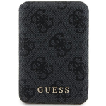 Akupank Guess Powerbank indukcyjny 15W GUPB5FP4EMGK 5000mAh czarny|black 4G Leather Metal Logo MagSafe