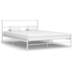 vidaXL voodiraam, valge, metall, 140 x 200 cm, Balta