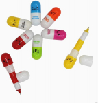 Kirjutusvahendid-40 tk Cartoon vitamiinipillide pliiatsid: sisset&otilde;mmatavad pastapliiatsid Smiley n&auml;ole lastele | Juhuslikud v&auml;rvid