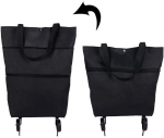 Ostukotid, kokkupandav ostuk&auml;ru &ndash; kokkupandav ratastega kott toidukaupade jaoks, must
