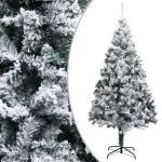 vidaXL kunstkuusk lumiste okstega, roheline, 210 cm, PVC