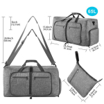 Seljakotid ja kotid, Kokkupandav reisikott | 65L kerge pagas | J&otilde;usaali &ouml;&ouml;bikott | Spordipuhkuse p&otilde;hielemendid,