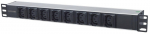 Intellinet 163651 PDU toitejaotur, 8 C13 pesa, 1U, Must/H&otilde;bedane, 110-250V, 16A