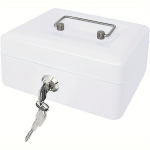 V&auml;ike kombineeritud lukuga turvaline metallist rahakast 15x12x9cm., Baltas