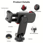 Telefonihoidja Universaalne Telefoni Statiivi Kinnitus Adapter ST-06S, 360&deg; P&ouml;&ouml;ratav Nutitelefoni Hoidik Kahe K&uuml;lma Kinga Kinnitusega.