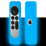 Nutiteler ja tarvik &Uuml;ksik Helendav Silikoonkaitse Apple TV 4K 2nd Gen Siri Puldi jaoks, L&ouml;&ouml;gikindel Kate. , Glowblue
