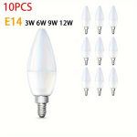 10tk E14 LED K&uuml;&uuml;nlaliit AC 85-265V 3W 6W 9W 12W Energias&auml;&auml;stu L&uuml;hter Lamp Dekoratiivne Valgustus. , 9W