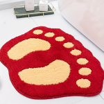 Superimav Microfiber Vannimatt Libisemisvastase Tagaosaga - Pehme ja Mugav Hall Vaip, 48*67cm Raudona