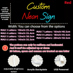 Nepersonaliseeritav LED neoonm&auml;rk reguleeritava USB-toitega valgustusega, Raudona