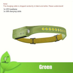 USB Laetav LED Pealamp COB+XPE Tuled, 400mAh Aku, Liikumisandur, 5 Valgustusrežiimi, Mitteveekindel., Žalias