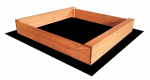 Immutatud puidust liivakast SLIM, 120 x 120 cm + agrotekstiil