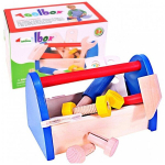 Puidust avatud t&ouml;&ouml;riistakast koos tarvikutega Toolbox