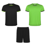 Unisex treening&uuml;likond: 2 T-s&auml;rki + 1 paar l&uuml;hikesi p&uuml;kse, roheline/mustad, M