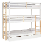 Narivoodi, kolmekohaline, 90x200 cm, valge