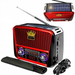 Raadio Bluetooth FM, USB LED Golon RX-BT455S, must-punane