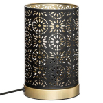 Must-kuldne must-kuuldne &ouml;&ouml;lamp Gypsy 21 cm kaasaegse disainiga metallist laualamp.