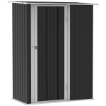 Metallist t&ouml;&ouml;riistakuur 1,07 m&sup2; 142 x 86 x 189 cm t&ouml;&ouml;riistakuur kaldkatusega lukustatav uks, ilmastikukindel aiamaja v&auml;liaed aiamaja tagahoov v&auml;lialale tumehall, Dunkelgrau