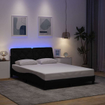 kaheinimese voodi，t&auml;iskasvanu voodi，voodiraam LED-iga ilma madratsita, must, 120 x 200 cm, kangas CFE7402202