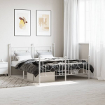 kaheinimese voodi，t&auml;iskasvanu voodi，metallist voodiraam peatsi ja jalutsiga, valge, 160 x 200 cm CFE8214237