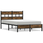 kaheinimese voodi，t&auml;iskasvanu voodi，peatsiga voodiraam ilma madratsita suitsutatud tamm 120x190 cm CFE2950055