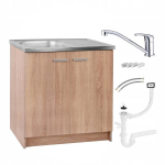 Kapp, valamu, segistuskraan, sifoon, sonoma, 80cm