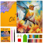 Teemantmosaiik Oh Art! Vikerkaarekolibri, 40x50 cm