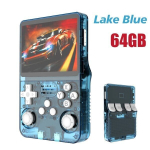 M&auml;ngukonsool R36S avatud l&auml;htekoodiga retro kaasaskantav m&auml;ngukonsool - Linux, 3,5 "IPS -ekraan, 64GB/128GB, kaasaskantav m&auml;ngija - Blue 64G
