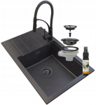 Graniit valamu Granitan Louis must k&ouml;&ouml;gisegisti Nexo sifoon komplekt