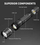 Taktikaline taskulamp 1200 luumen LED -lambipirn v&auml;listingimustes kaugl&uuml;litiga