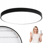 Must &uuml;mmargune LED laevalgusti 60 cm, puldiga, v&otilde;imas pinnapealne plafon