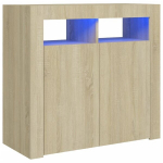 vidaXL puhvetkapp LED-tuledega, sonoma tamm, 80 x 35 x 75 cm., Ruda
