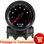 HD 52 mm suitsul&auml;&auml;tsede tahhomeeter, valge LED, 0&ndash;8000 p / min. Gabariitauto suurendamise gabariba baar psi vaakum vee temperatuur lilage r&otilde;hum&otilde;&otilde;tur