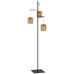 Outsunny Solar p&otilde;randalamp Rattan p&auml;ikeselambid koos valgusanduriga 3 tuled Automaatne Boho Style Solar Light IP44 veekindel p&auml;ikeselamp V&auml;lisvalgusti Solar Latern aia r&otilde;dule v&auml;ljas muru hoovis, Geltona