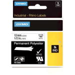 Kleepkirjalint/markeerimislint DYMO Rhino Polyester 18483 12mm must/valge