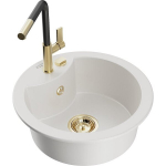 &Uuml;hekordne graniidist valamu Mexen Diego k&ouml;&ouml;gisegistiga Flora, valge - 6512-20-670401-57-G